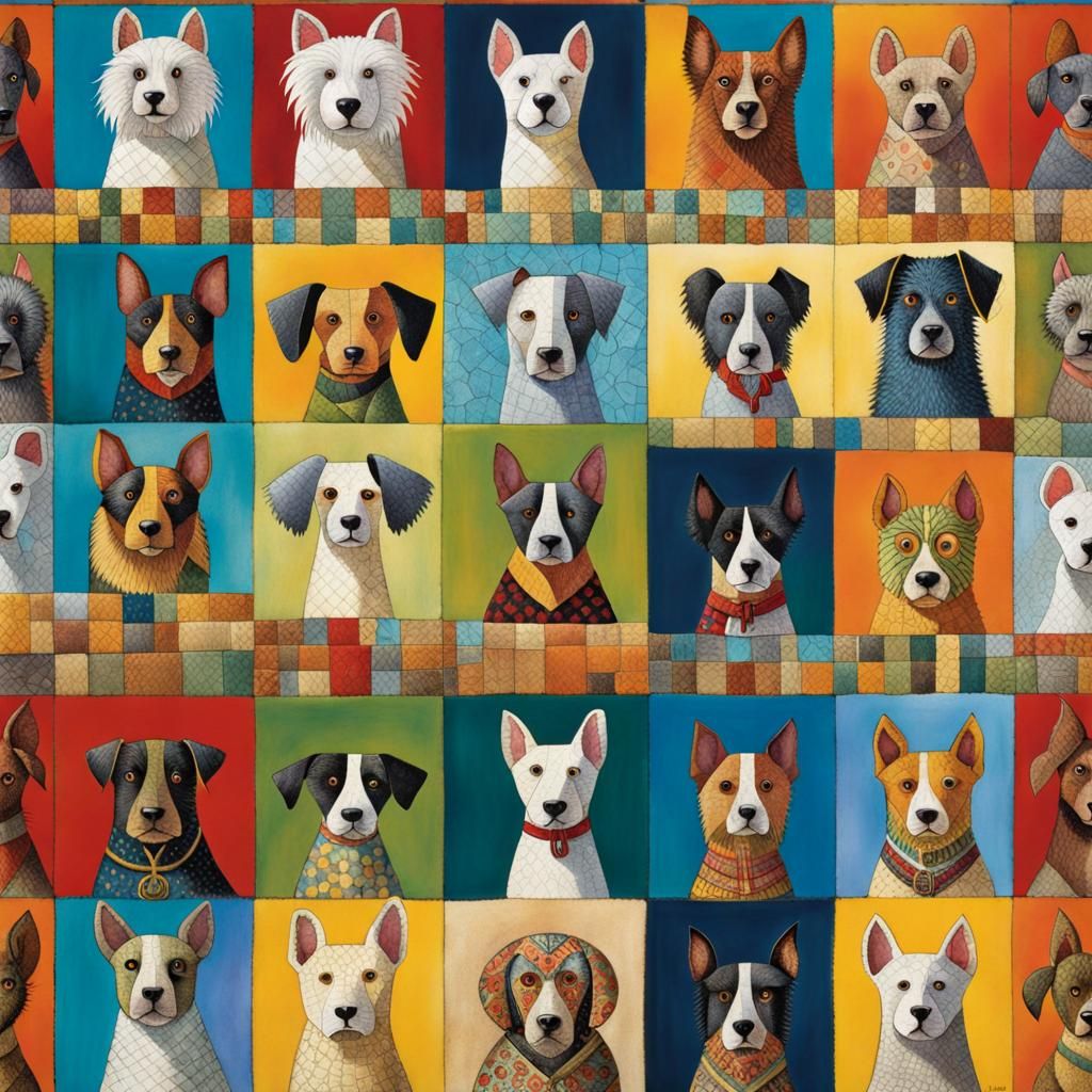 Patchwork Dog Inspired by Penovac and Merian