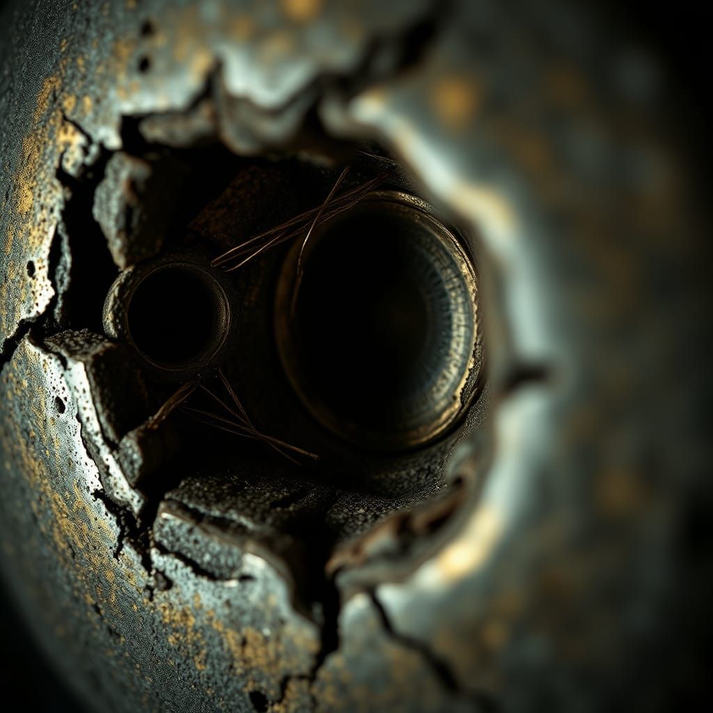 Hyperrealistic Bullet Wound Detail in Cinematic Lighting