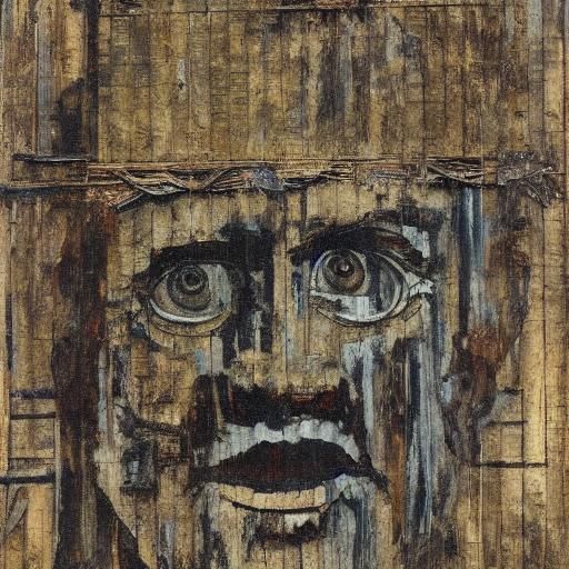 Weathered Face Witnessing Humanity's Struggles