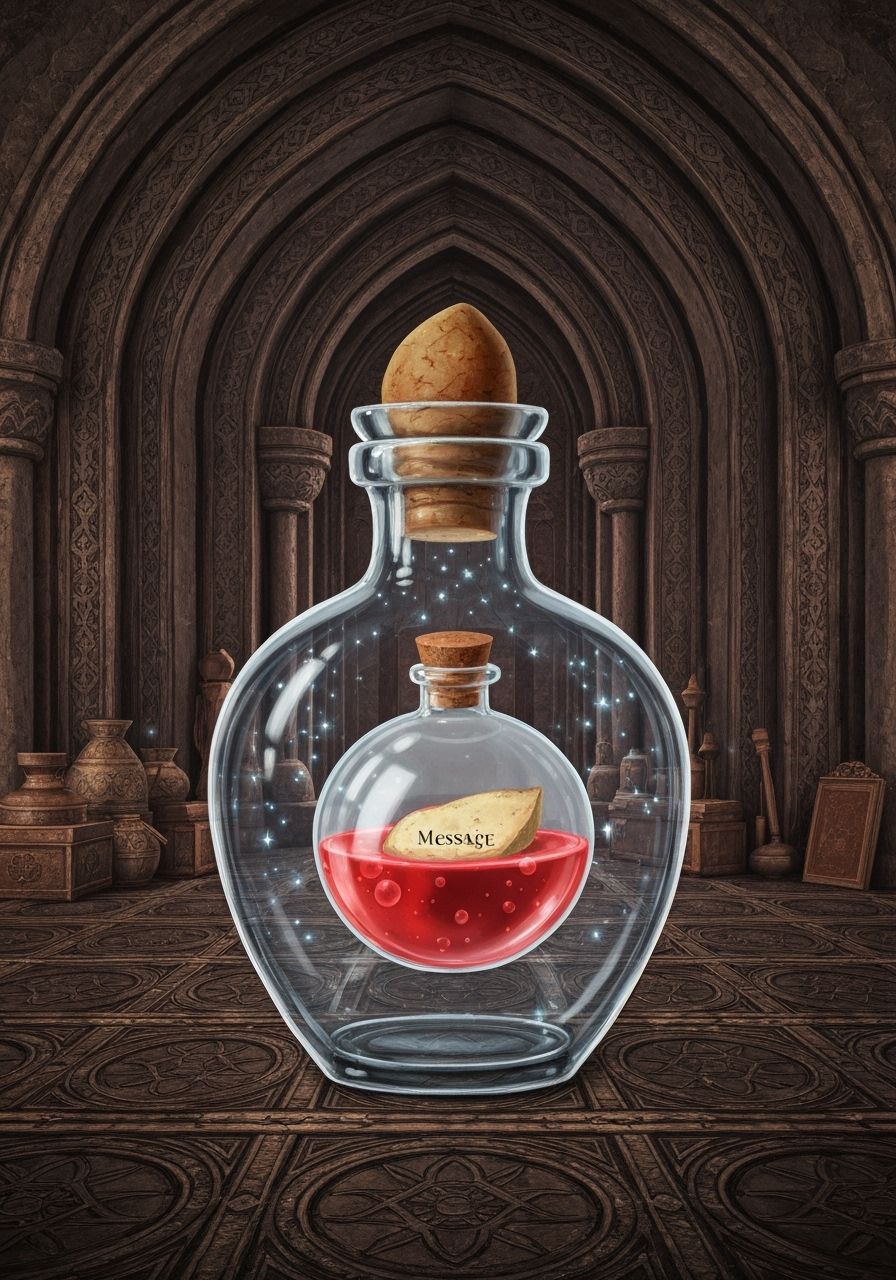 Magical Message in a Bottle Potion in Medieval Shop
