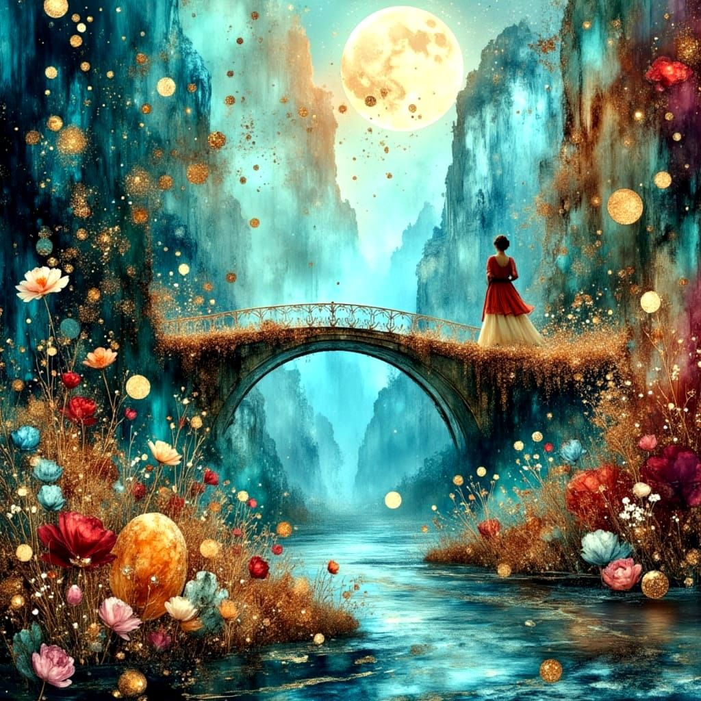 Whimsical Floral Fantasy: Shimmering Valley Temple