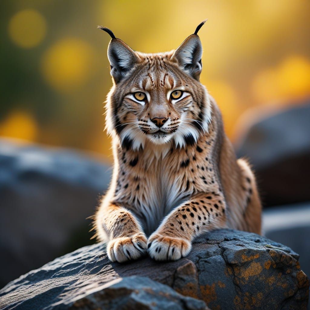Lynx Portrait in Morning Light: Macro Photography