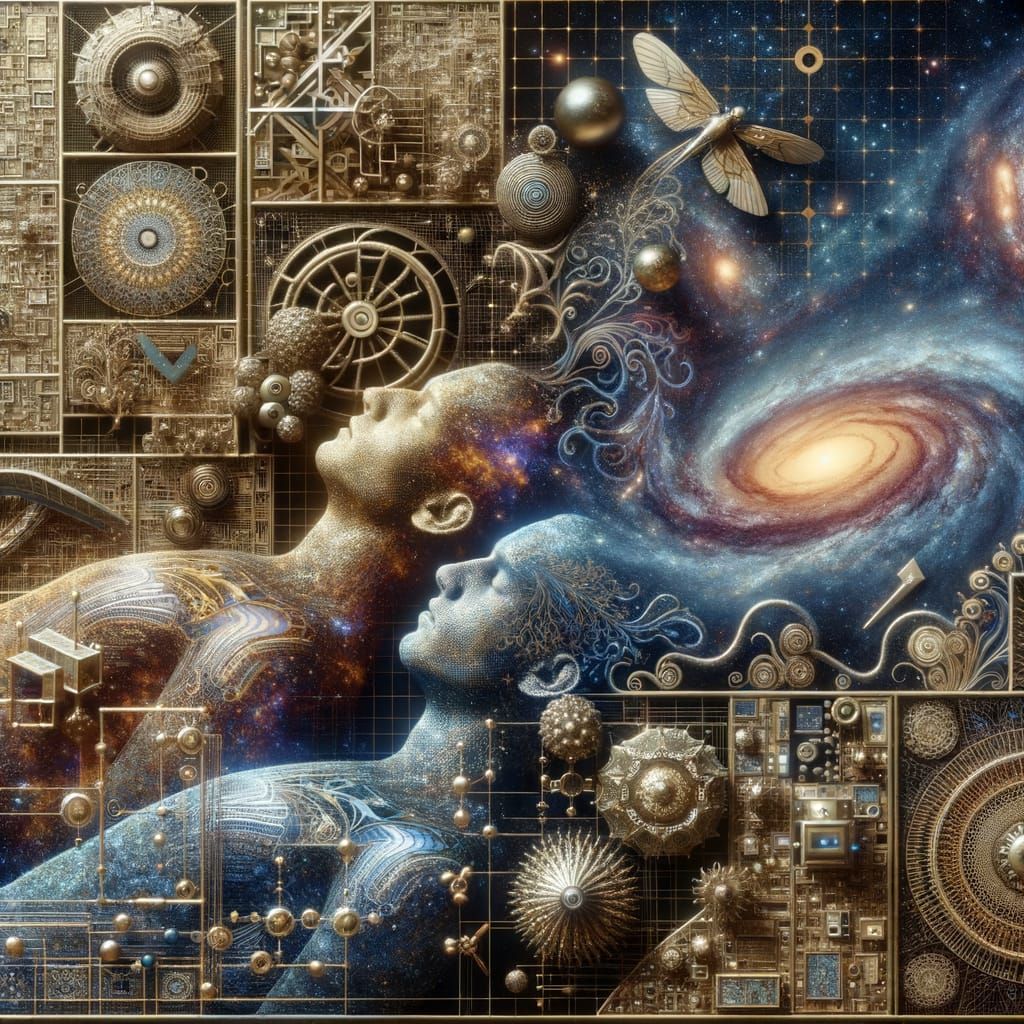 Cosmic Figures in Fractal and Zentangle Style