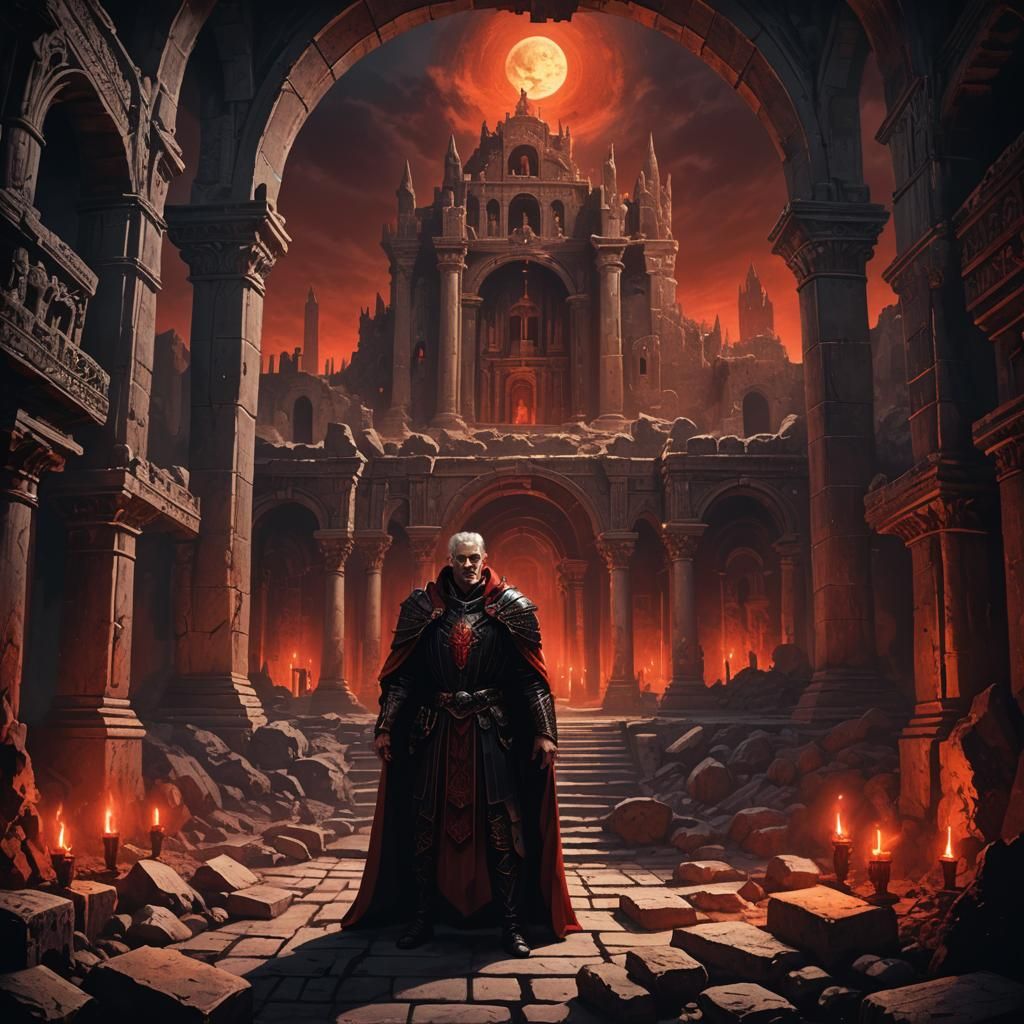 Ancient Vampire Elder in Roman Catacombs