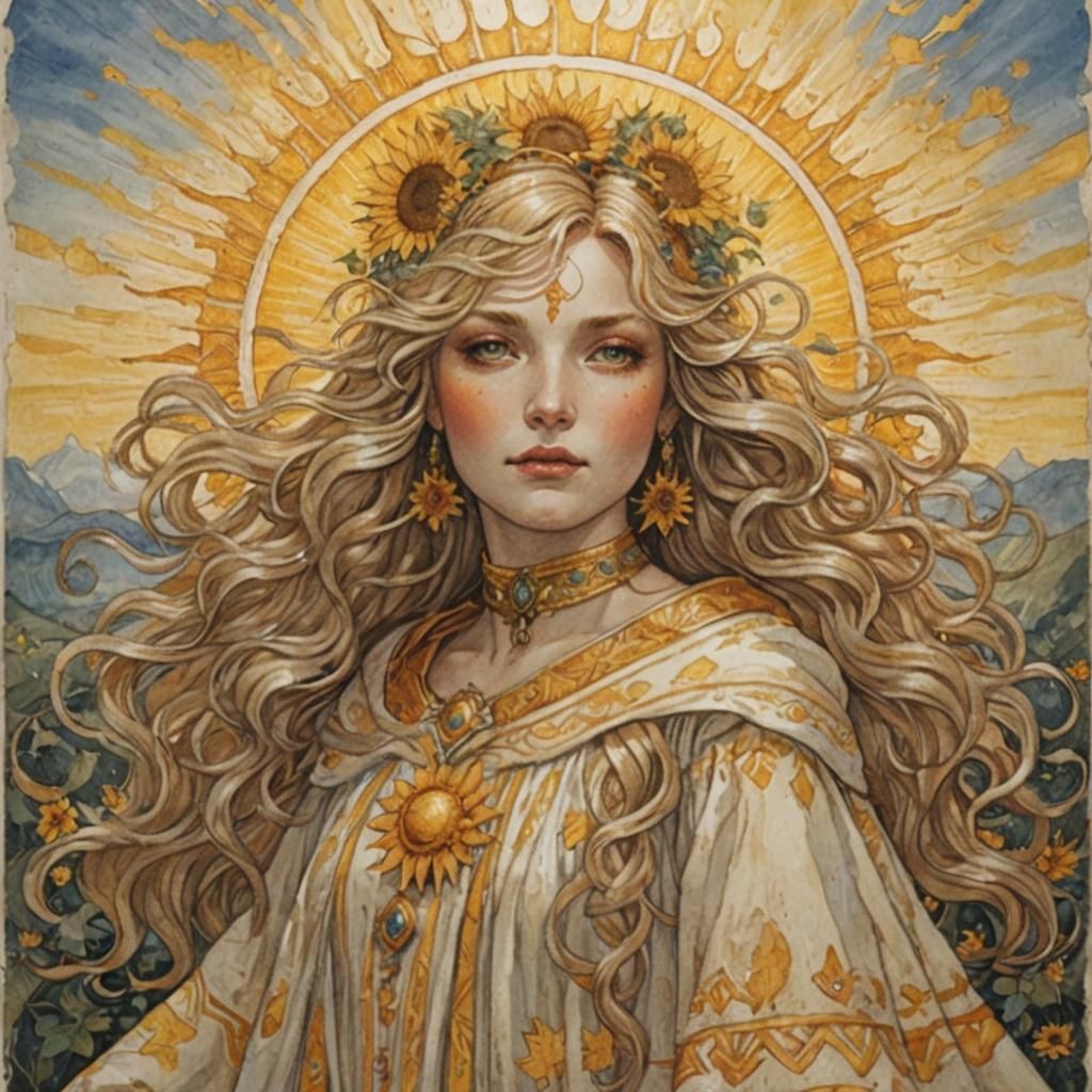Radiant Sun Maiden Generated by AI
