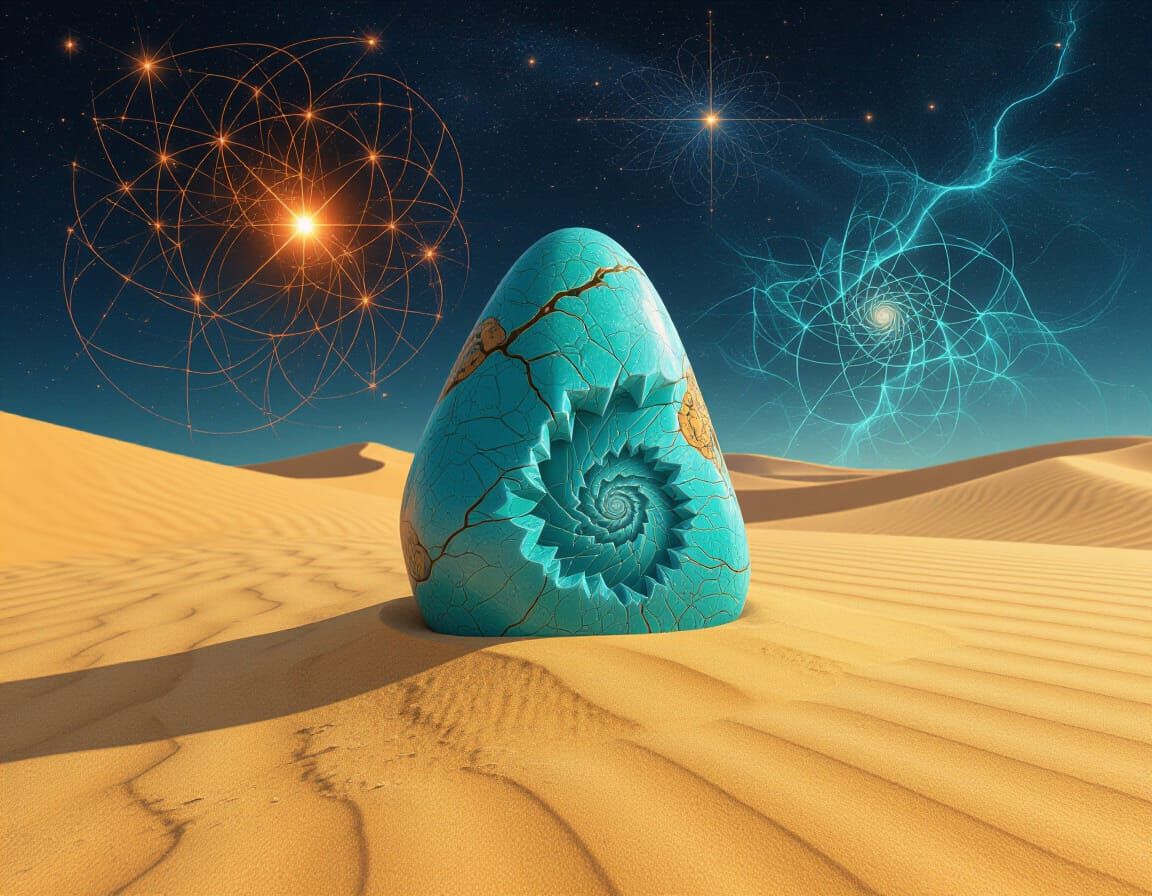 Abstract Spiritual Concept with Turquoise Stone