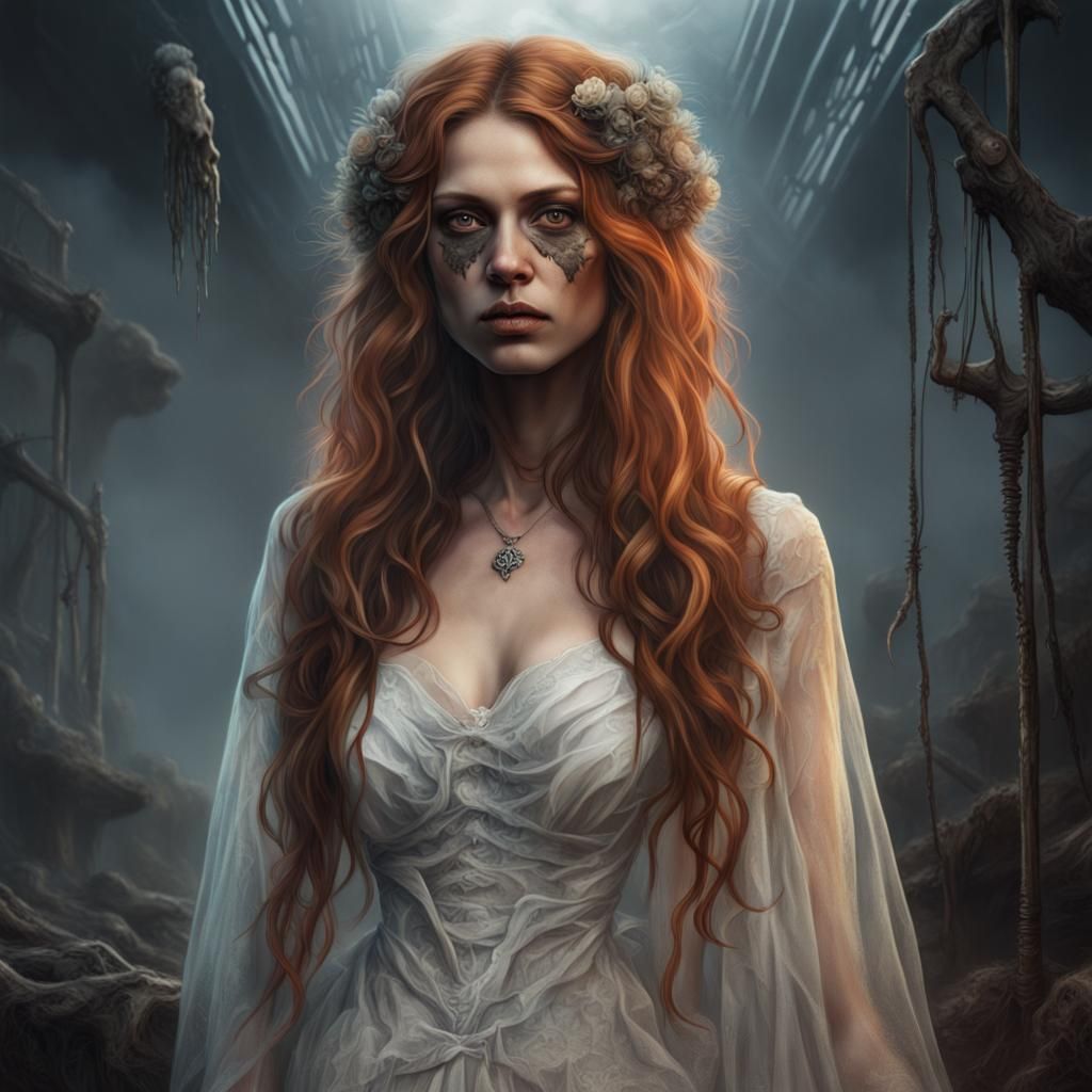 Post-Apocalyptic Bride in Hyperrealistic Style