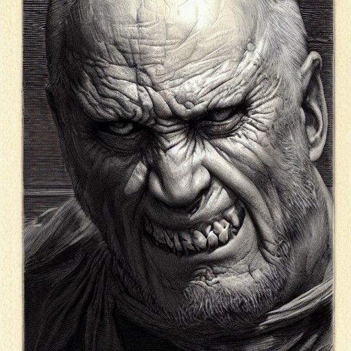 Ultra Realistic Portrait of Greed as Sinful Horror