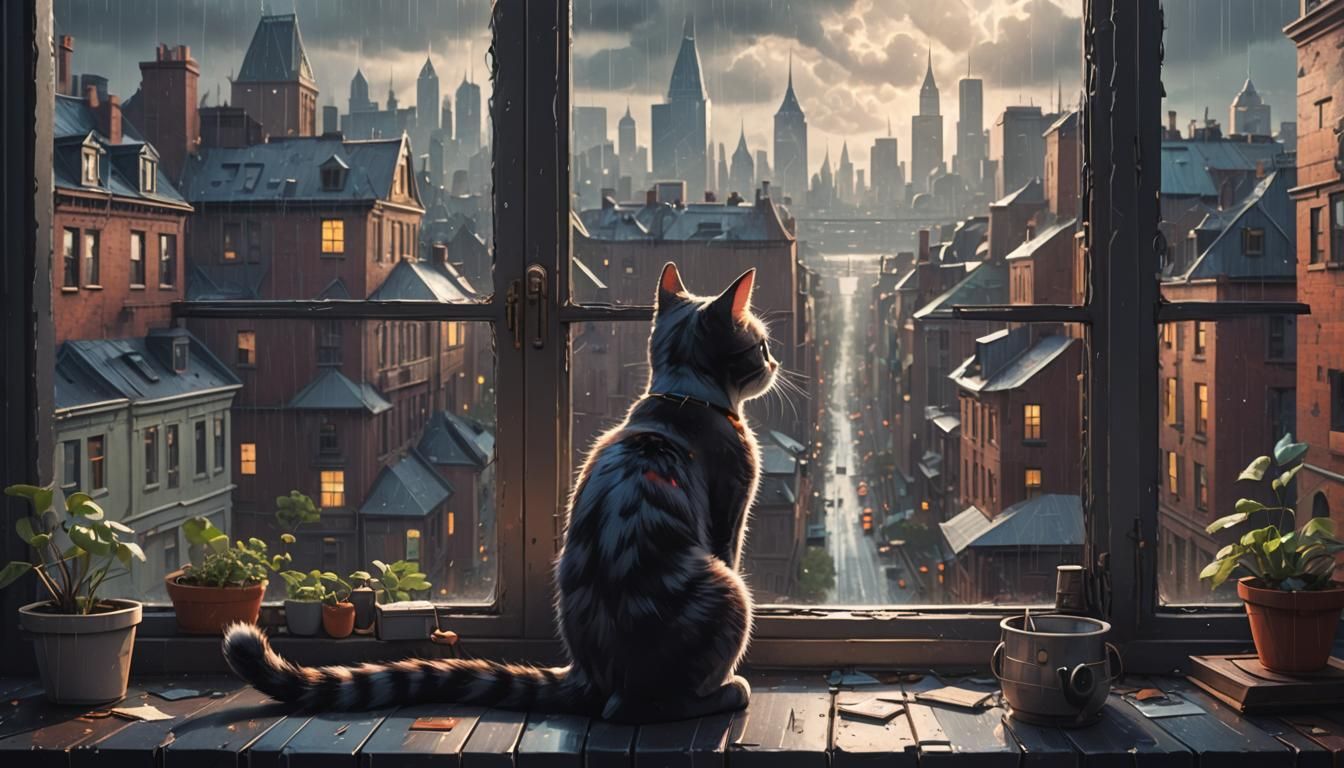 Watching the world go by.