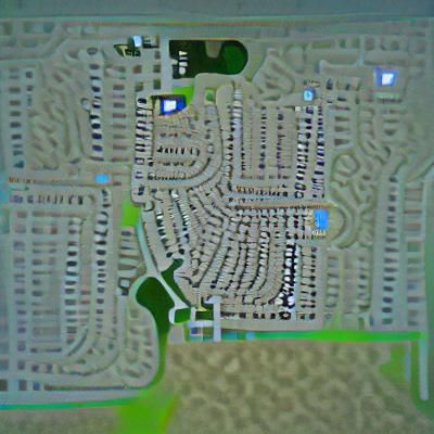 Surreal Neighborhood Scene with Subtle Anomalies