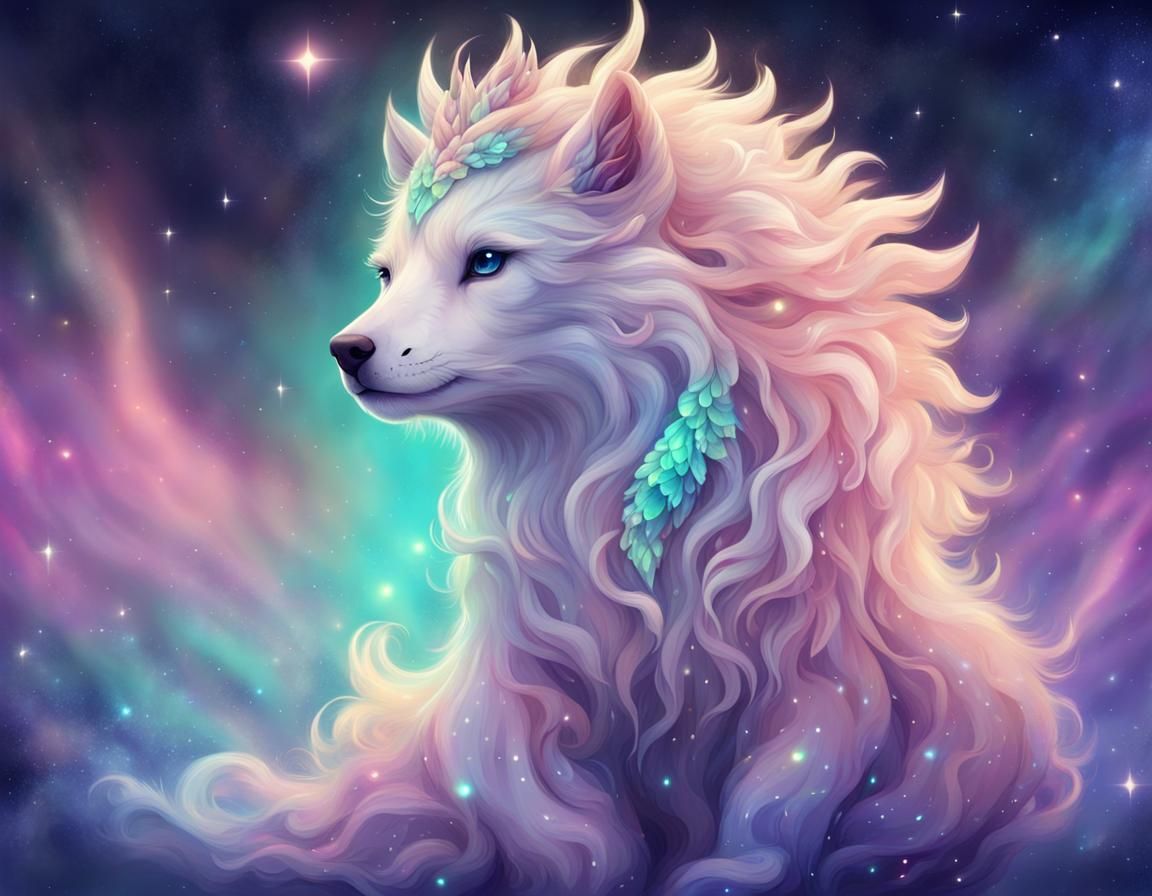 Cute Fantasy Creature in Astral Aurora