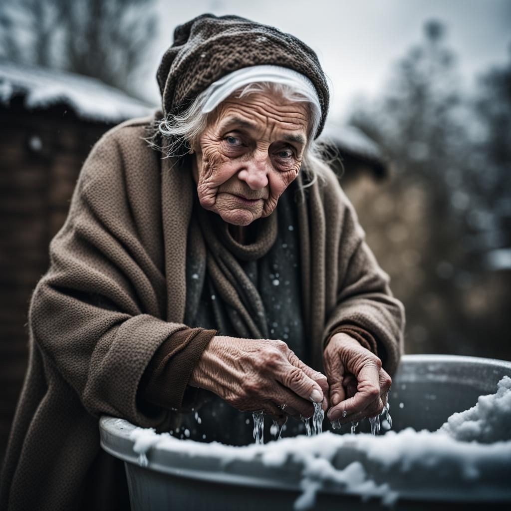 Renaissance-Style Winter Laundry Scene