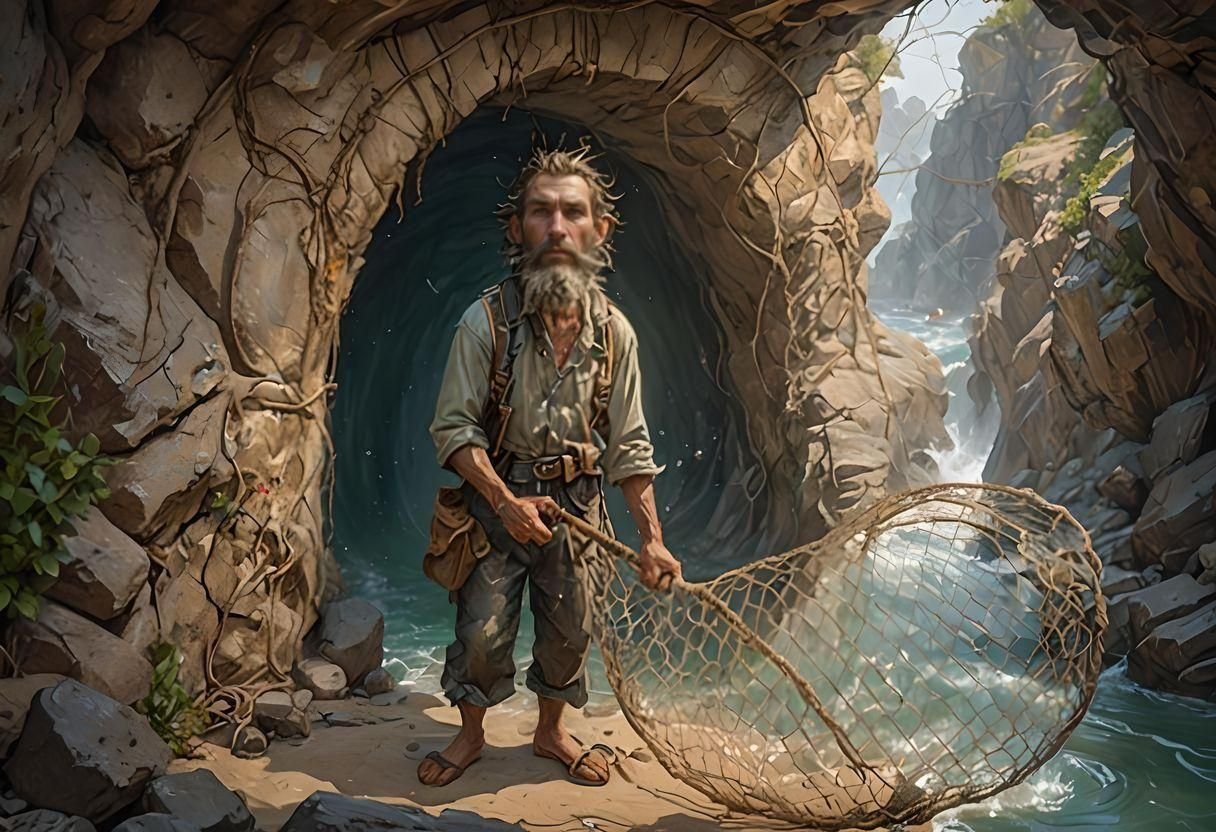 Fisherman Portrait in Hyperdetailed Concept Art Style