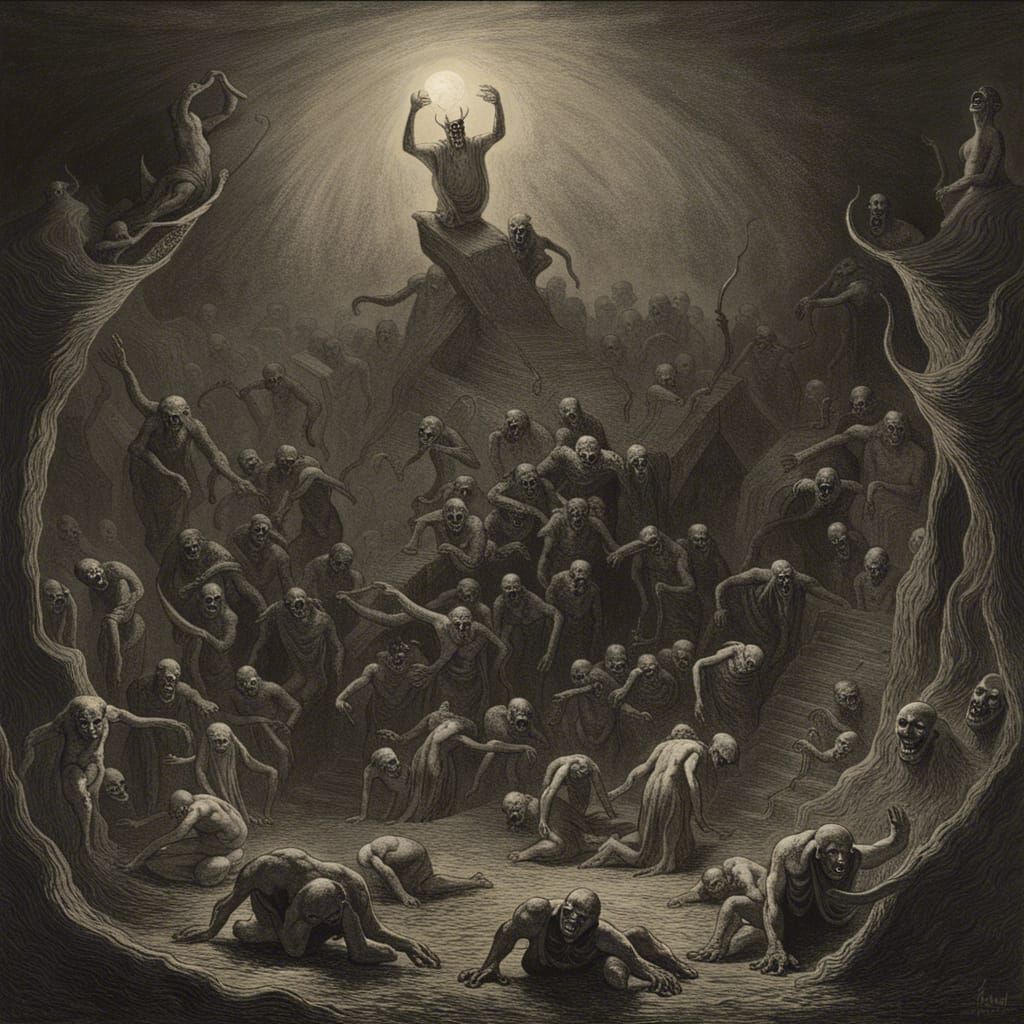 Infernal Horror Landscape in Gothic Style