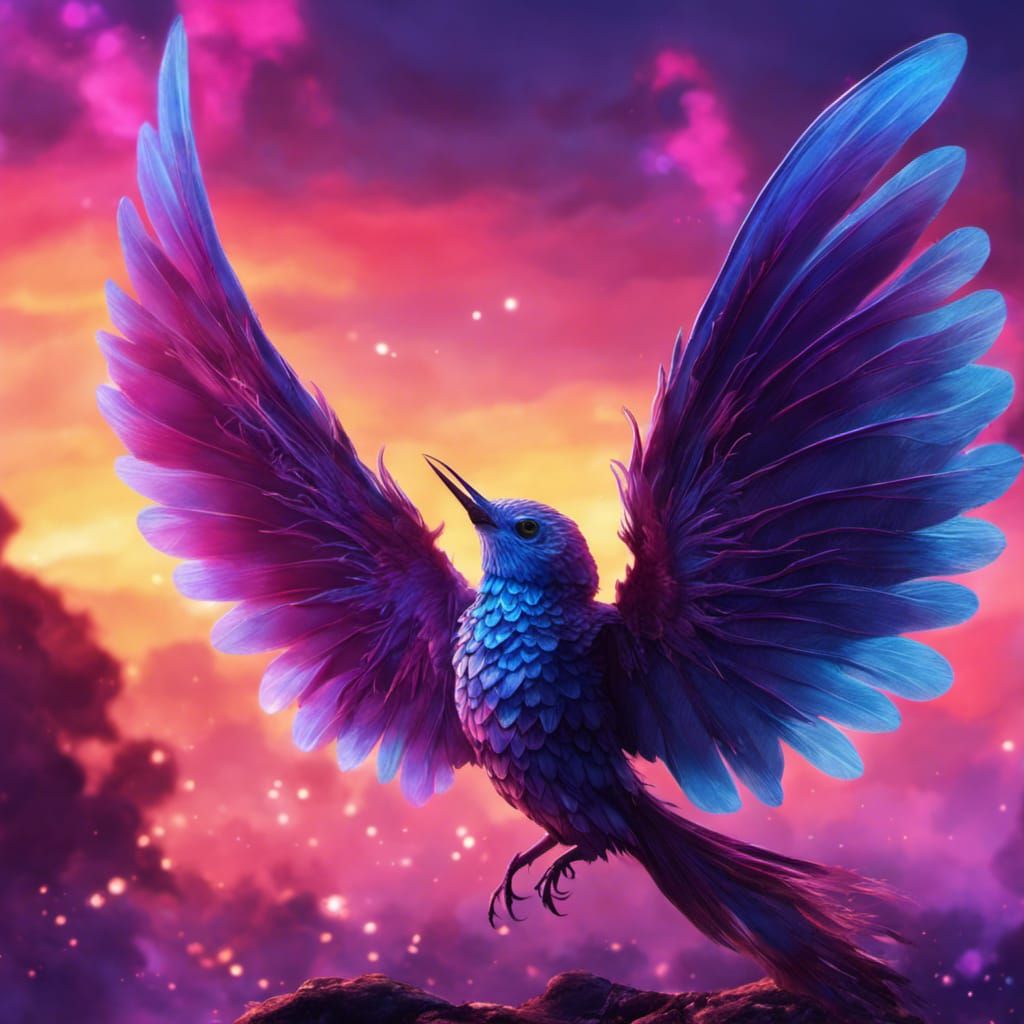 Neon Bioluminescent Fantasy World with Pixie Fairies