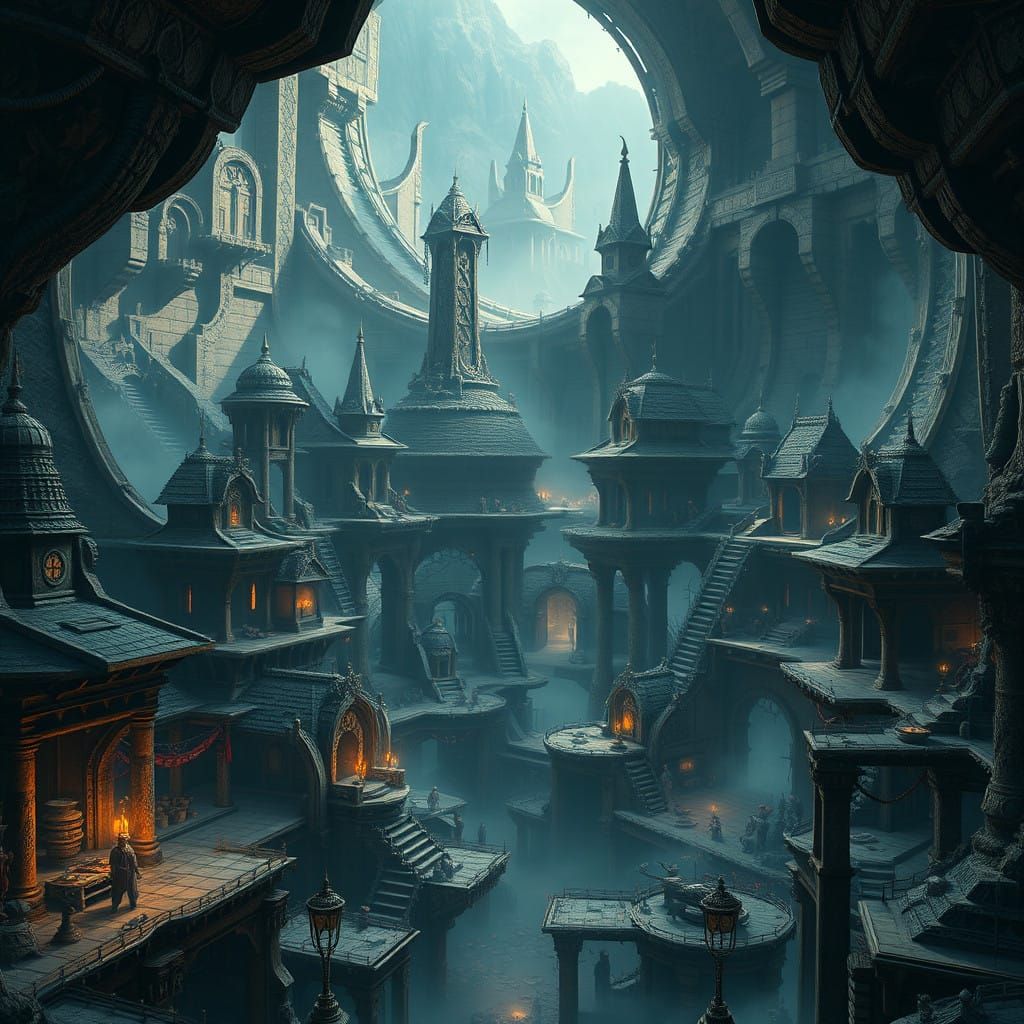 Ethereal Ruins of Raldbthar Deep Market in High-Fantasy Matt...