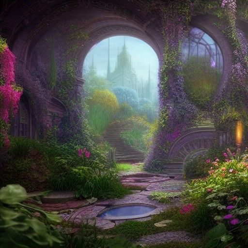 Fantastical Secret Garden in Deep Color