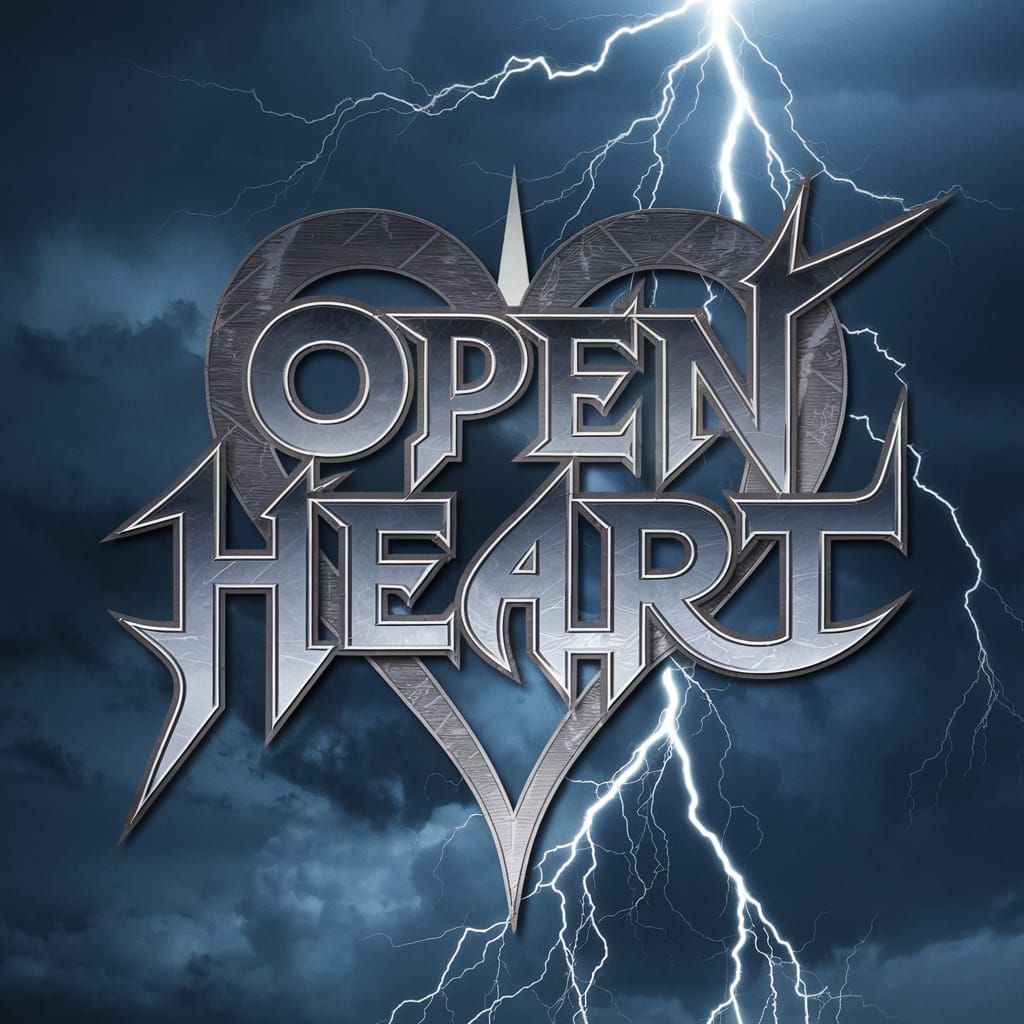 Epic Stormy Background with Metallic Heart and Aggressive Fo...