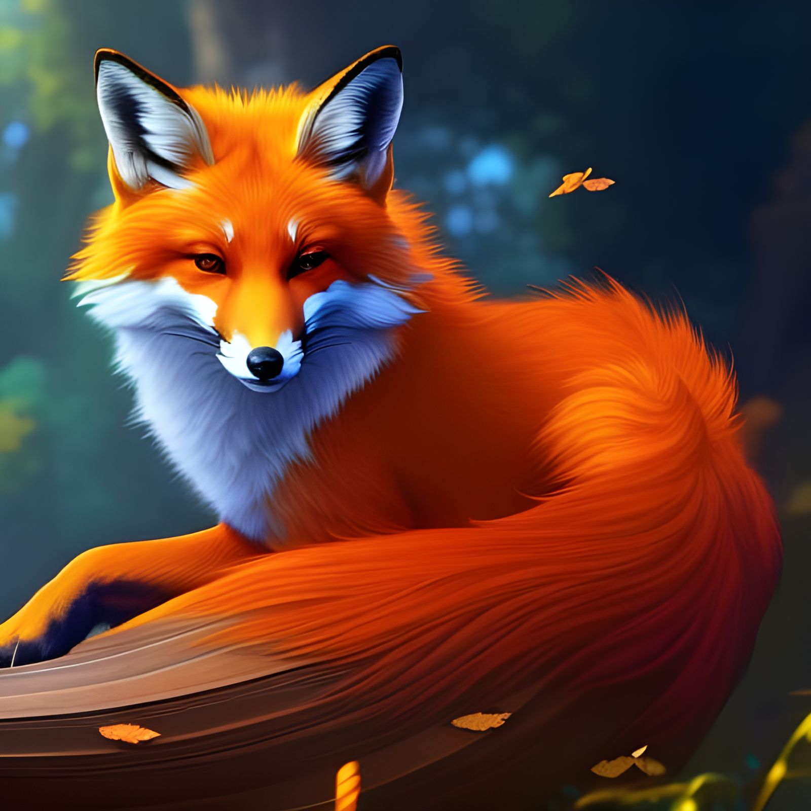 Intricate Colorful Fox in Academic Art Style