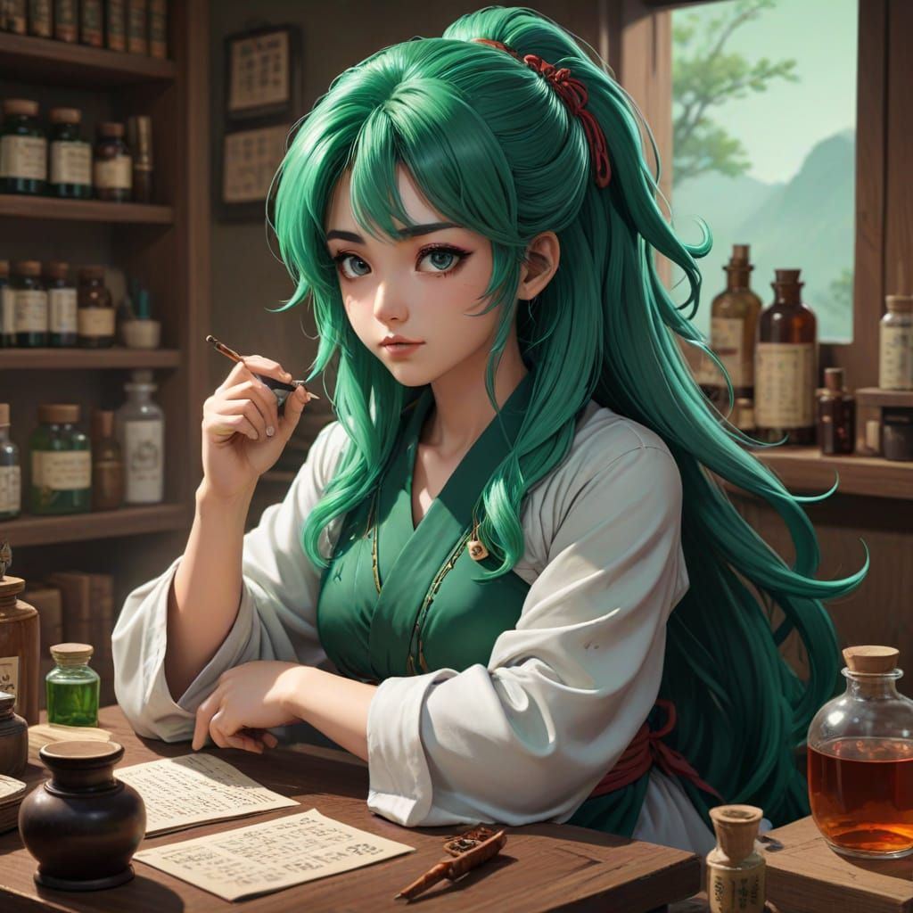 Ancient Korean Apothecary in Anime Style
