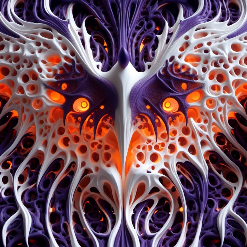 Biomechanical Bat Sculpture in Giger Style