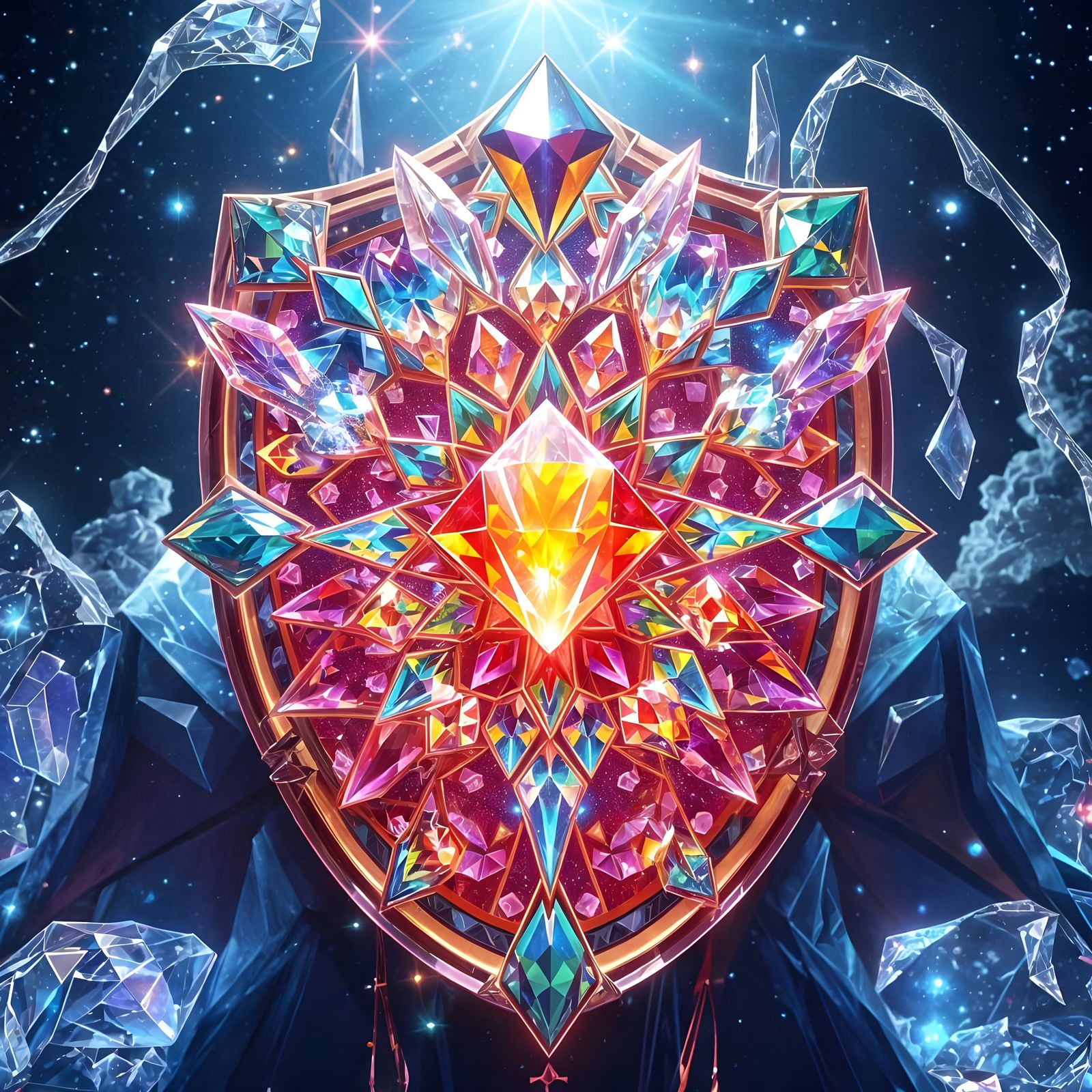 Vibrant Cosmic Crystal Barrier