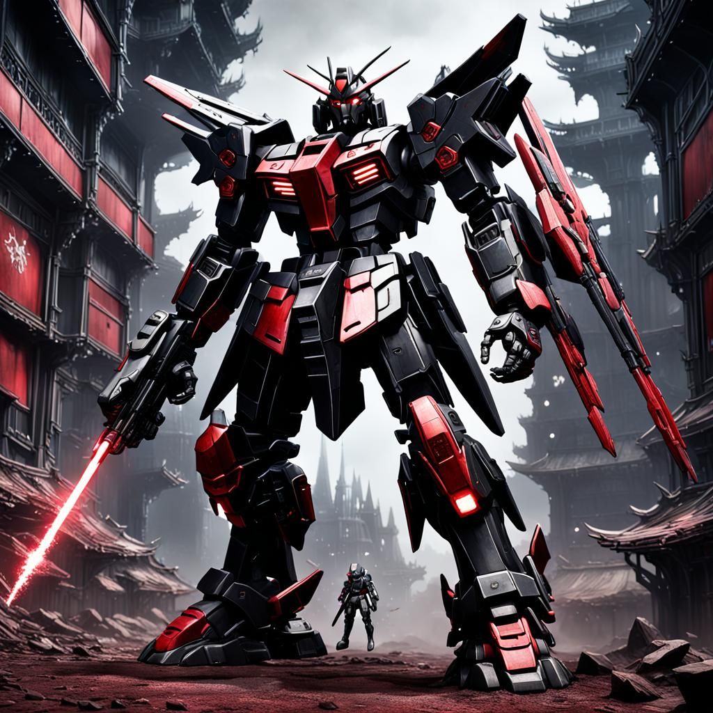 Gothic Porcelain War Gundam: Detailed Matte Painting