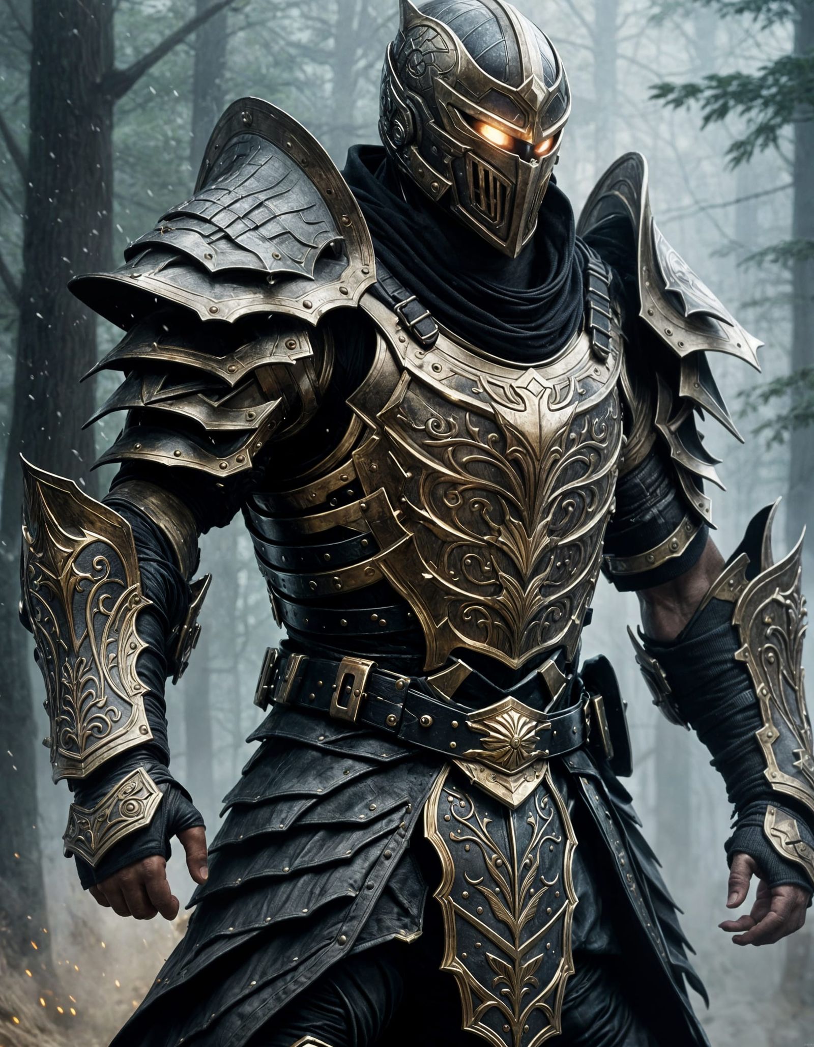 Armored Ninja Assassin in Shadow