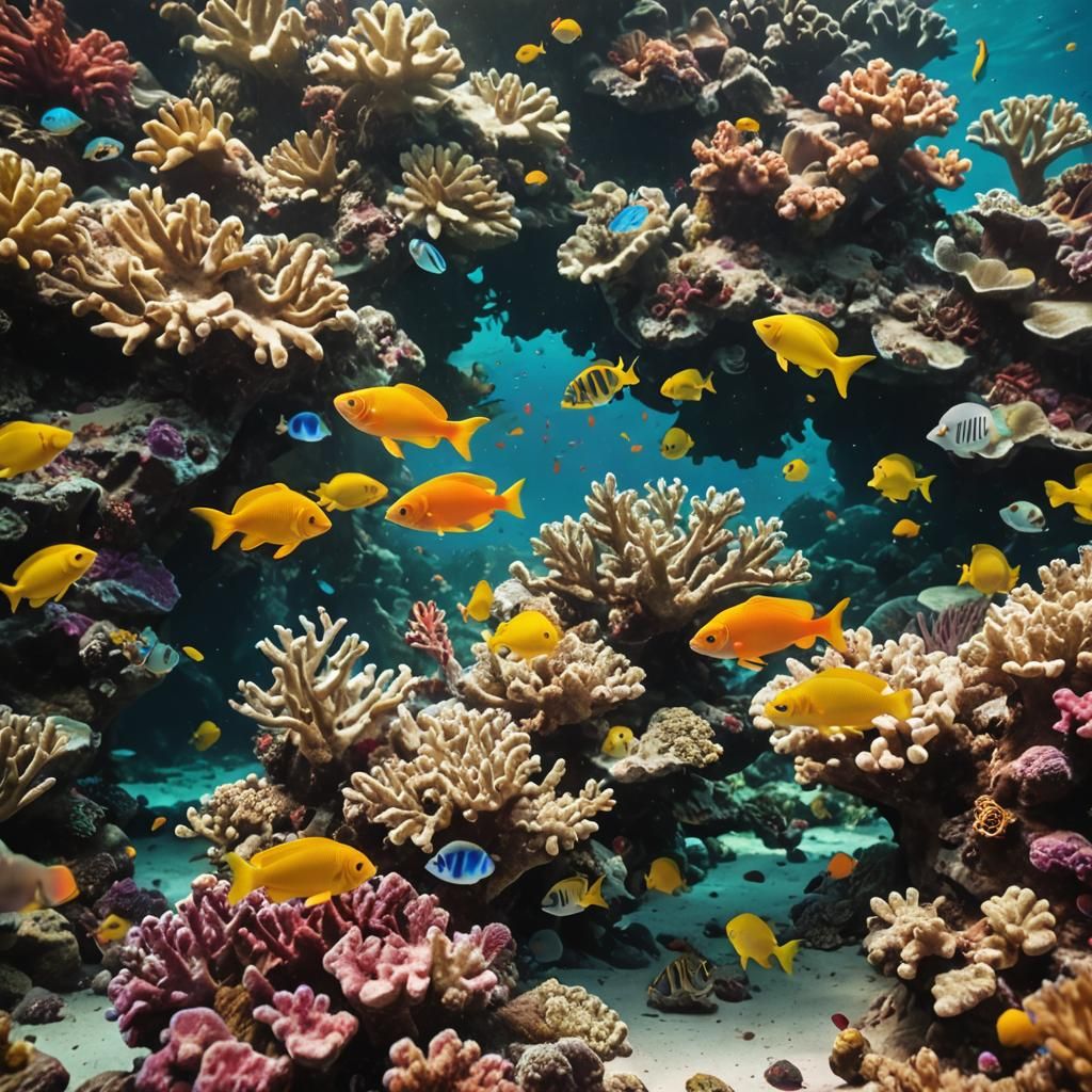 Vibrant Coral Reef with Colorful Fish: Cinematic Film