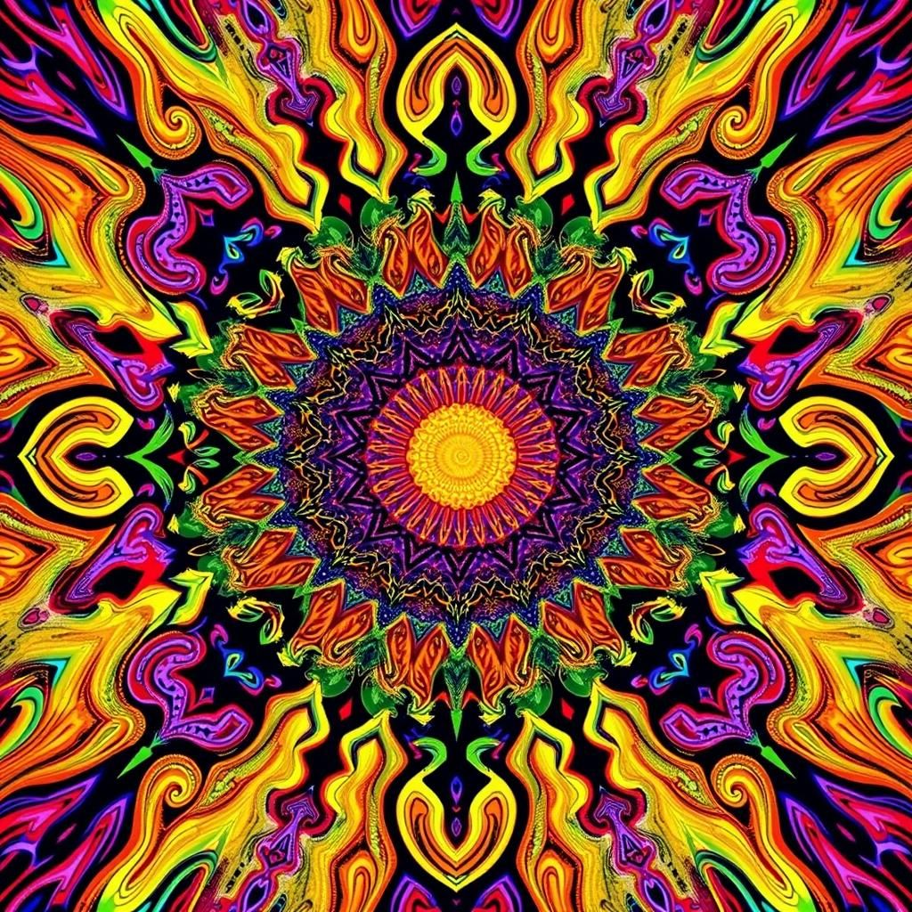 Psychedelic Galactic Sun in Michael Garfield Style