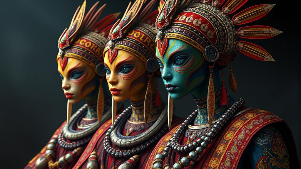 Alien Tribe Portrait in Ornate Traditional Attire