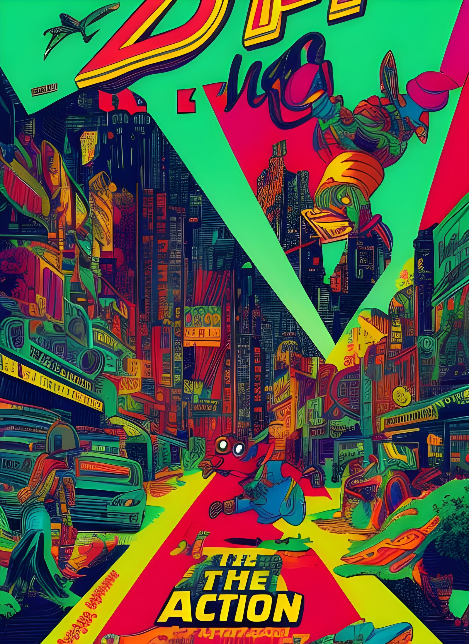 Year of the Action Rabbit Comic Art