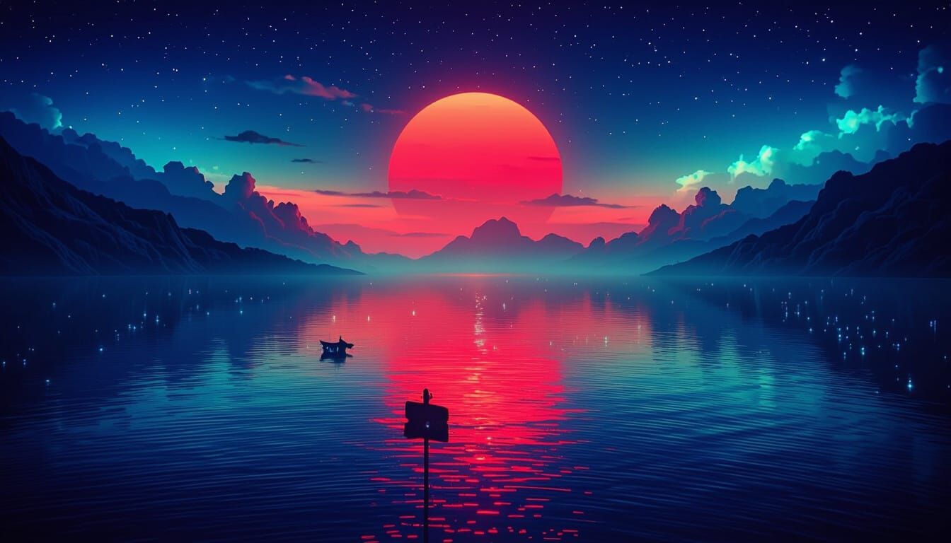 Serene Sunset Seascape Transitioning to Twilight