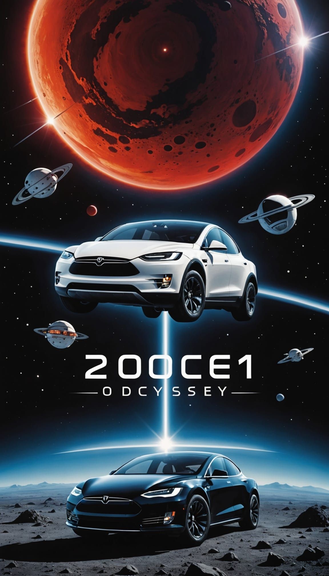 2001 A Space Odyssey Poster with Tesla in 2025