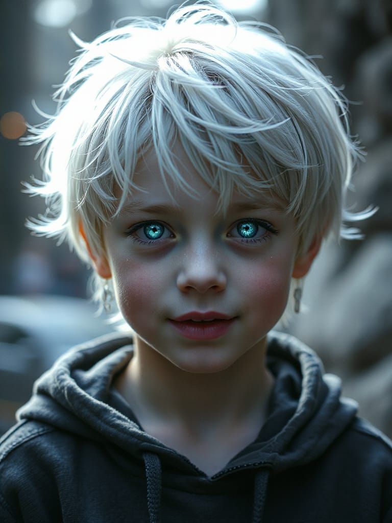 Enchanted Boy with Radiant Aura, Inspired by Mystical Art