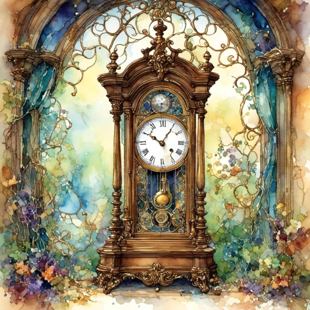 Magical Grandfather Clock with Raised Hands
