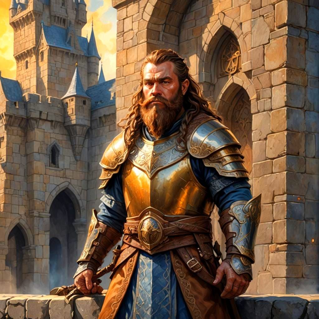 Dwarf Warrior Priest with Dragon Scale Shield