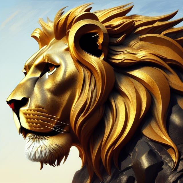 Nemean Lion in Greek Stadium: Hyperdetailed Portrait