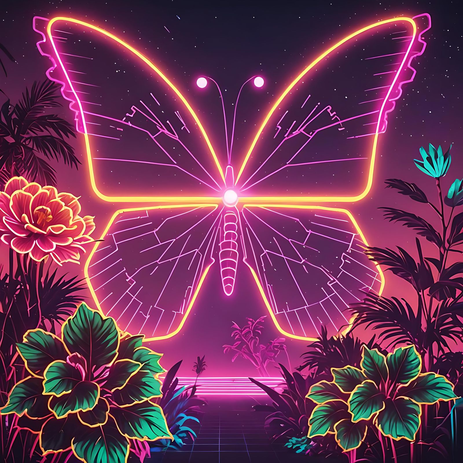 Synthwave Neon Retro Scene in 4K