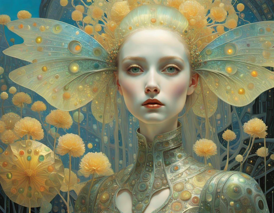 Bio-luminescent Female Warrior in Candy Candyland Style