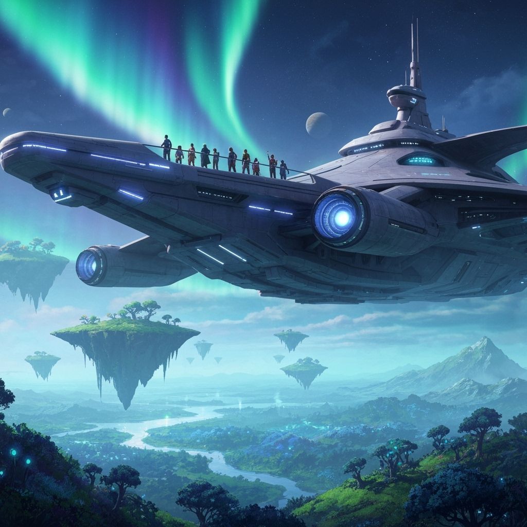 Sci-Fi Starship Discovery on Alien Planet