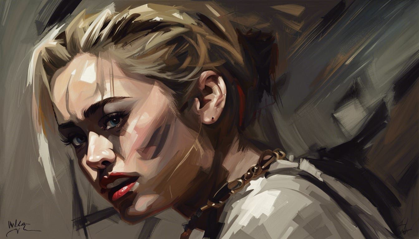Sinister Miley Cyrus Portrait in Gothic Horror Style