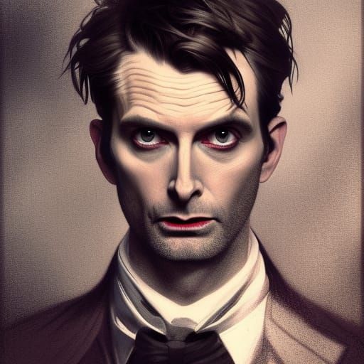 Victorian Vampire Portrait in Hyperdetailed Digital Art