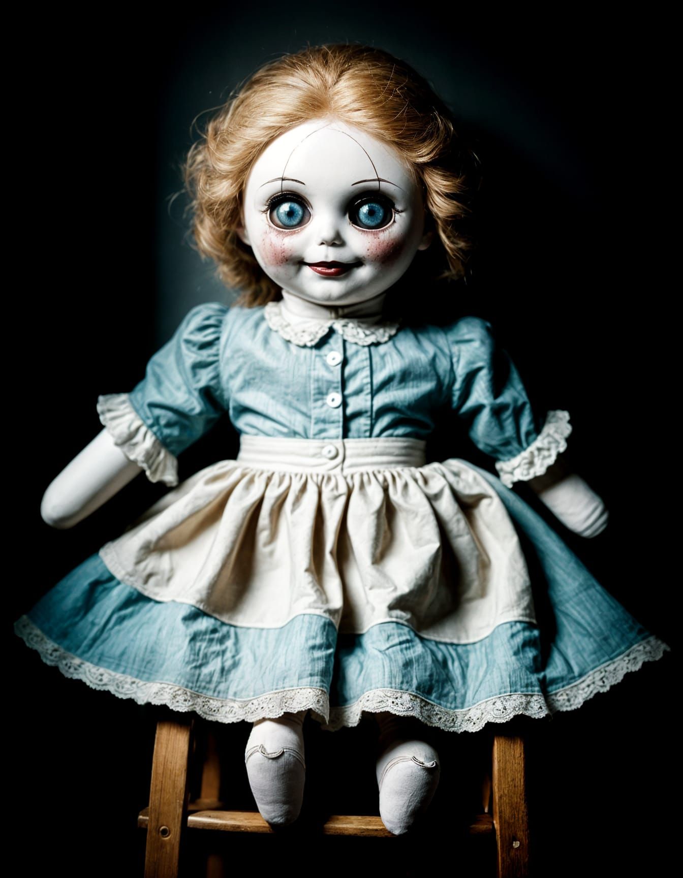 Victorian Rag Doll Watches in the Corner of a Child's Bedroo...