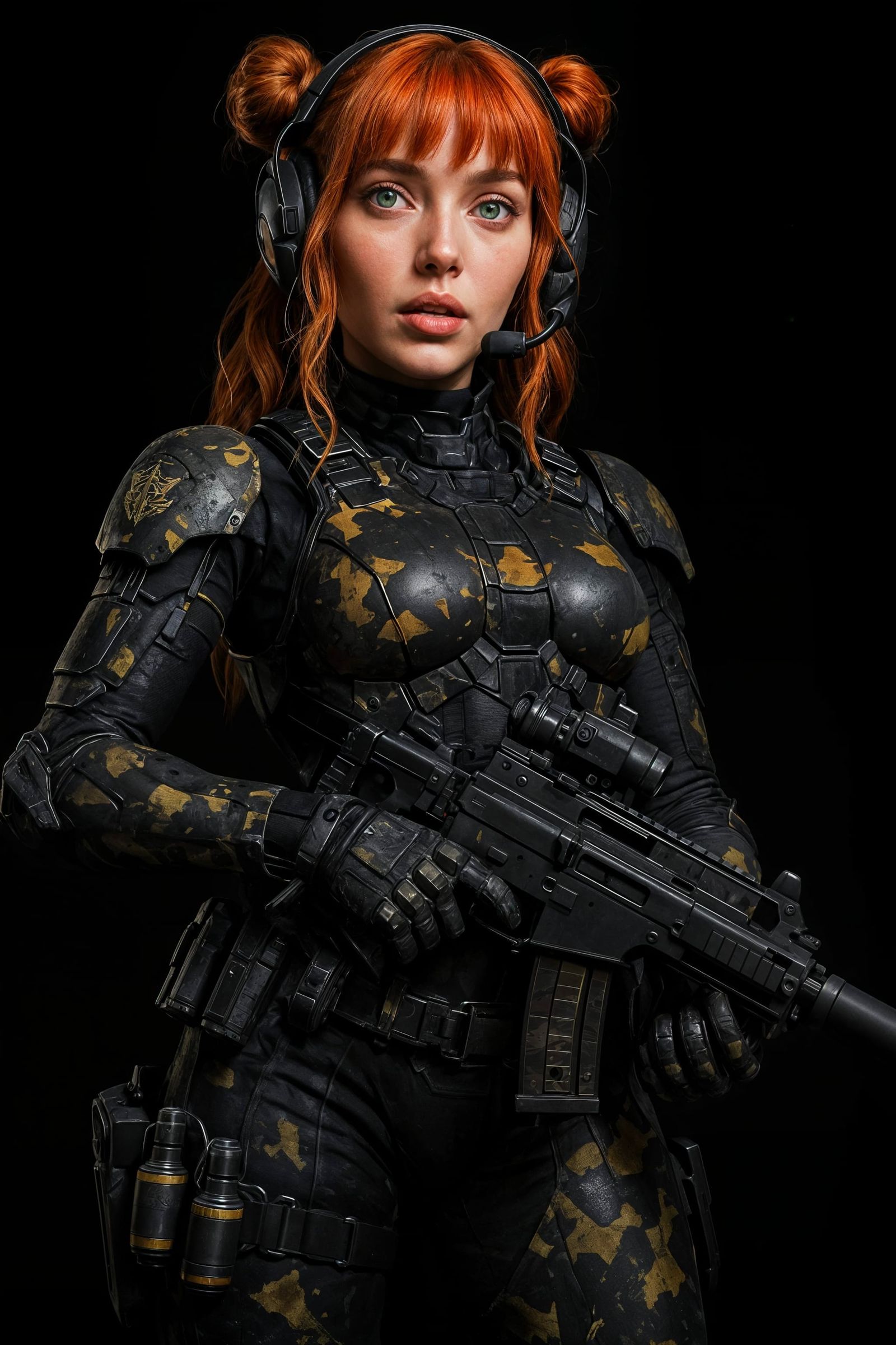 Cybernetic Warrior in Combat Readiness