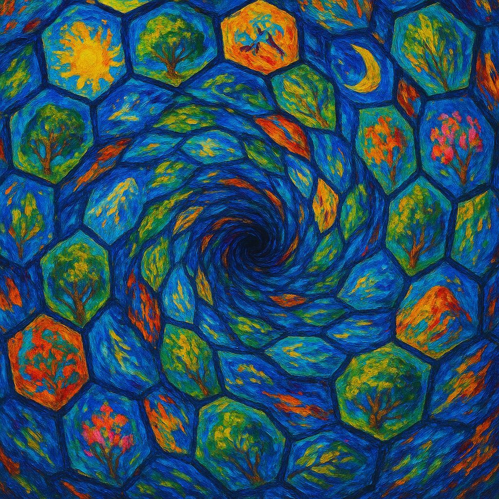 Electric Kaleidoscope Vortex in Romantic Style