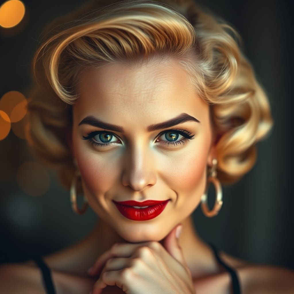 Sultry Pin-Up Portrait in Elegant Style