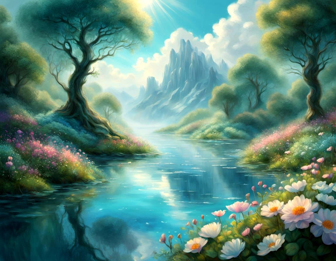 Heavenly Sunshine Beams Through Divine Clouds Over Alps