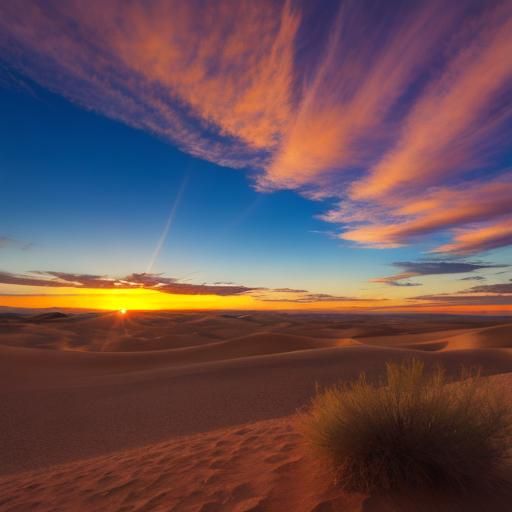 Golden Desert Sunrise Landscape