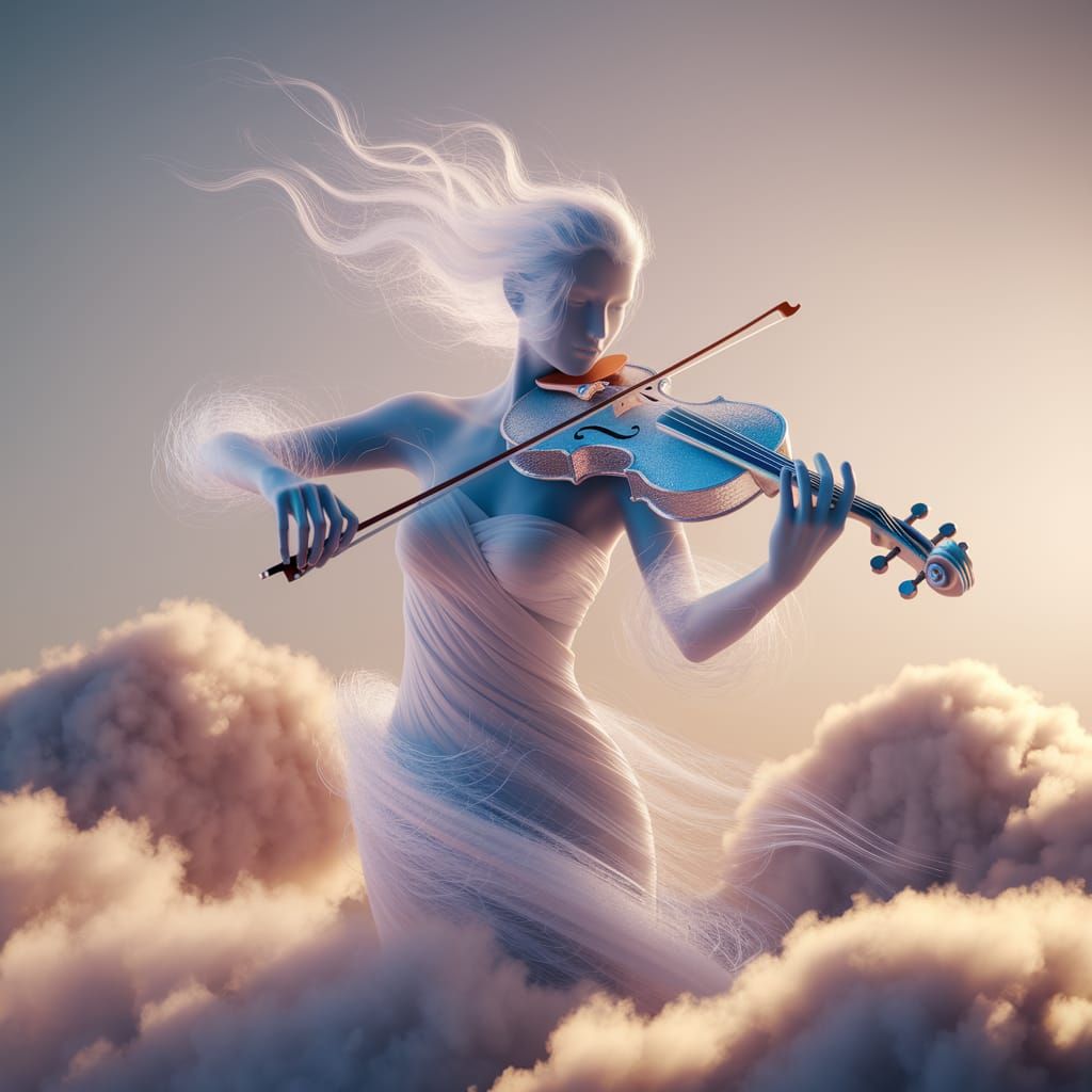 Spectral Violinist in Dreamlike Atmosphere